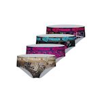 FREEGUN Lot de 4 culottes femme imprimé Origami. Coloris disponibles : Rose