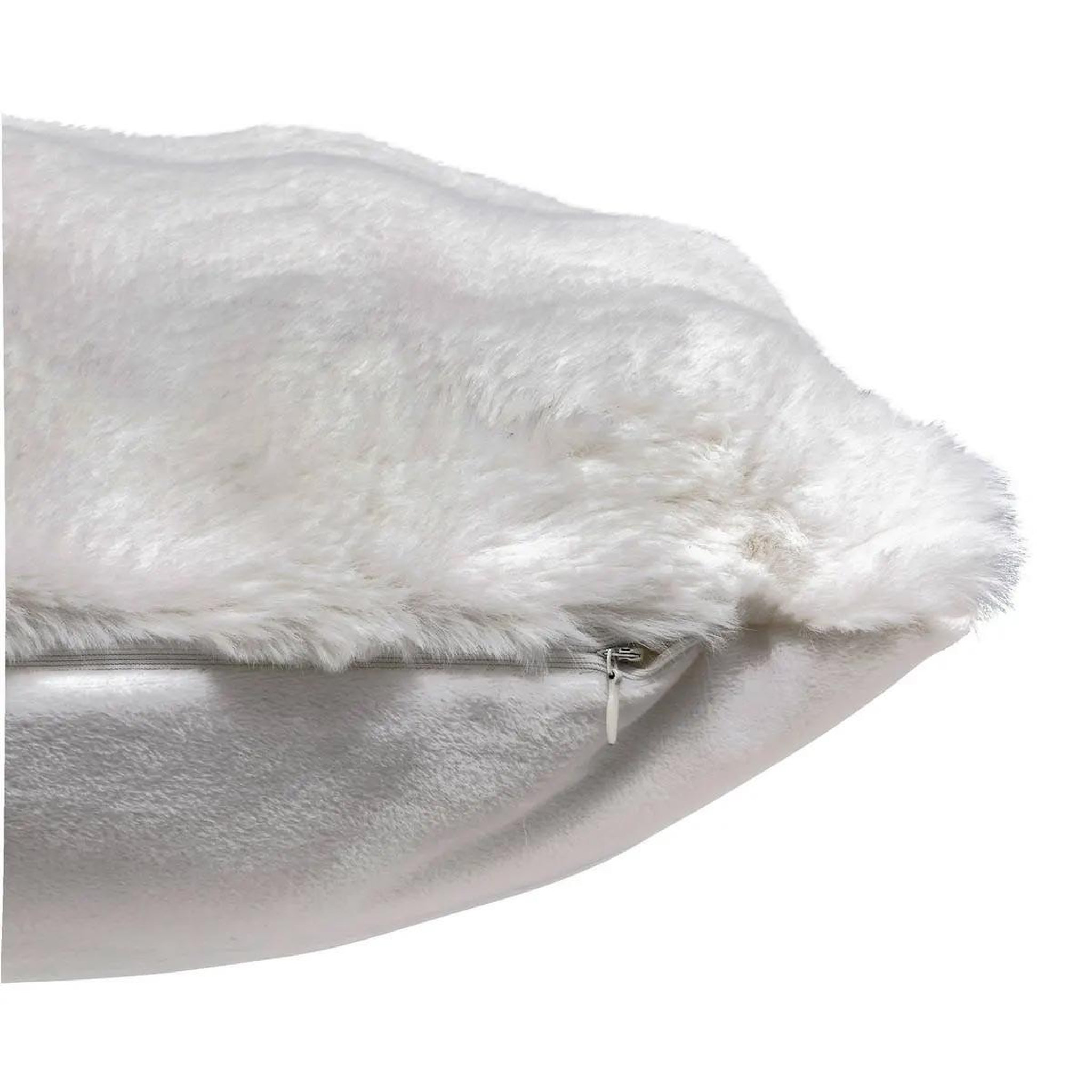 Voir la diapositive 2 : ATMOSPHERA Coussin imitation fourrure 3d  zephy  45x45cm blanc
