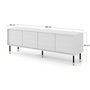 Voir la diapositive 5 : BEST MOBILIER Novara - meuble tv - 4 portes - 180 cm