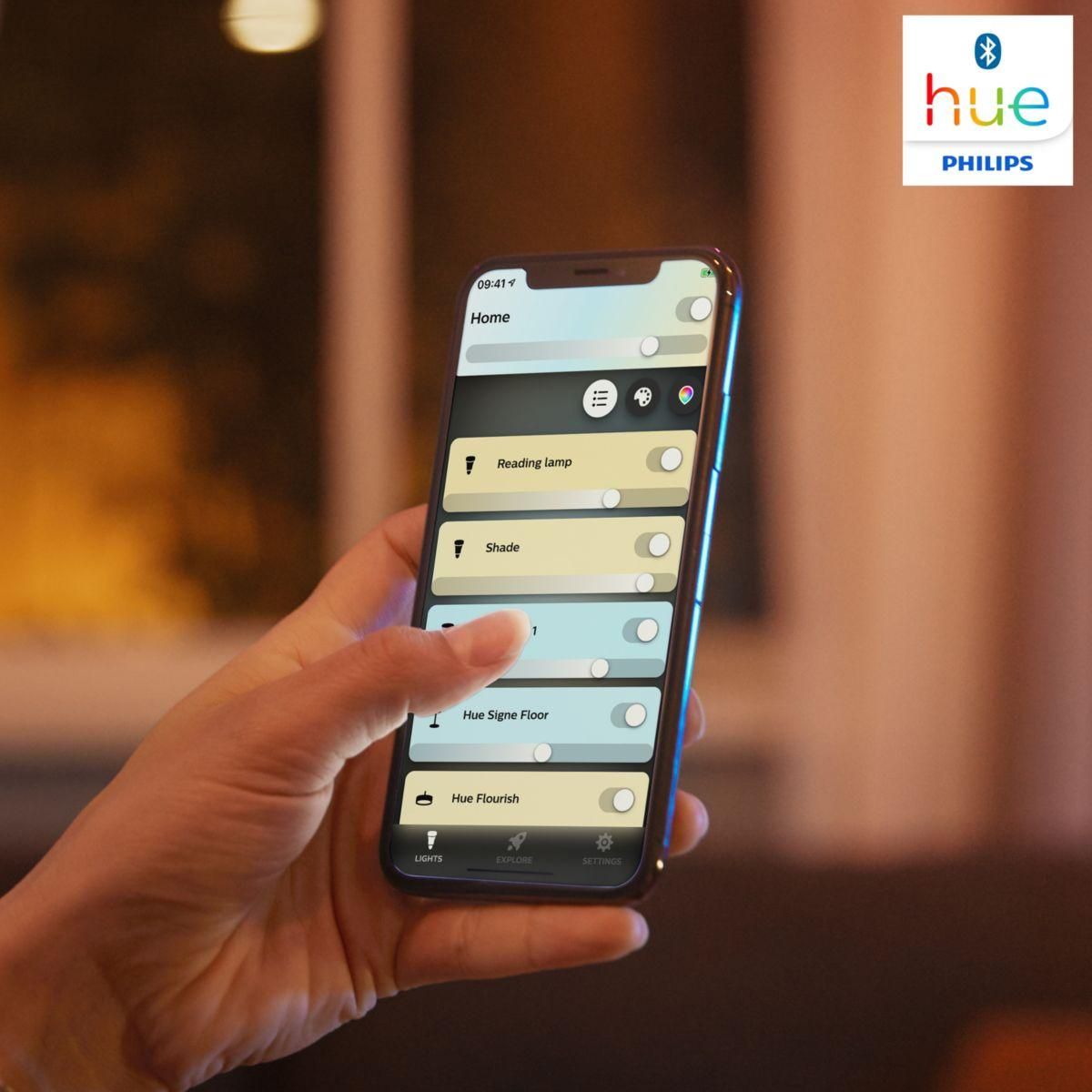 Philips Panneaux lumineux HUE White Ambiance AURELLE rect. Bl.+tlc