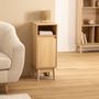 Voir la diapositive 2 : FIVE Meuble bas 1 porte et 1 niche effet bois naturel ABANA - Beige