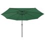 Voir la diapositive 3 : VIDAXL Parasol de jardin avec lumieres LED et mat en metal 400 cm vert