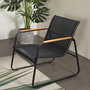 Voir la diapositive 4 : CONCEPT USINE Salon de jardin 4 places en toile de polyester noir AURORA