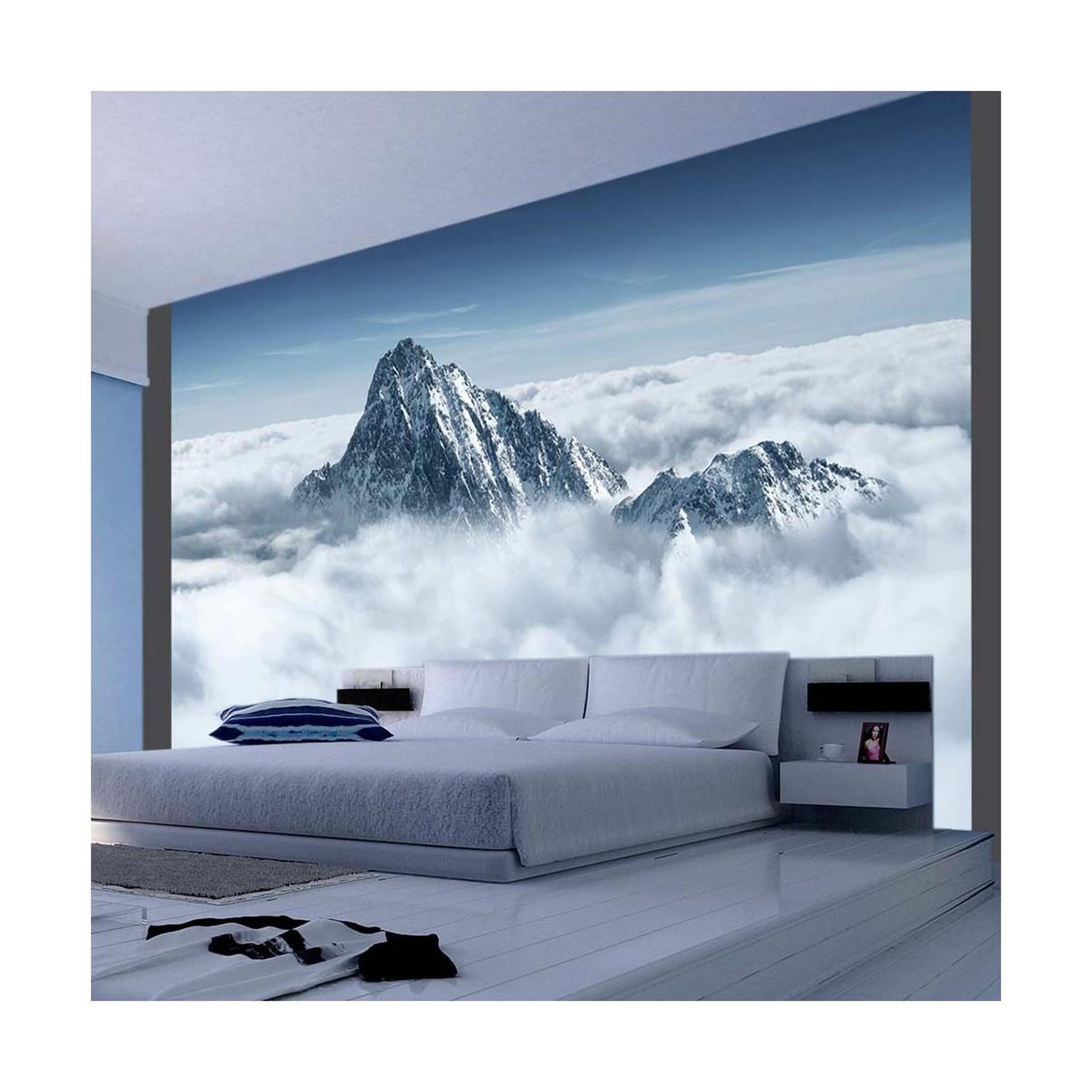 Voir la diapositive 1 : Paris Prix Papier Peint  Montagne Entourée de Nuages