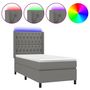 Voir la diapositive 2 : VIDAXL Sommier a lattes de lit matelas LED Gris fonce 80x200cm Tissu