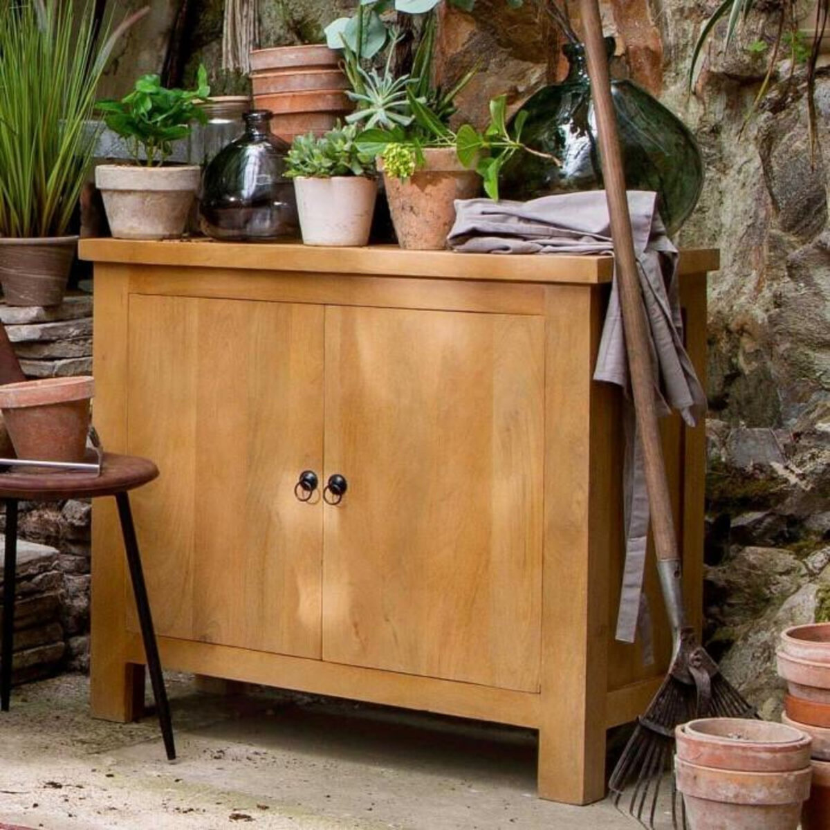 ATMOSPHERA Buffet 2 Portes Design  Ajmal  90cm Marron