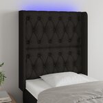 VIDAXL Tete de lit a LED Noir 83x16x118/128 cm Tissu