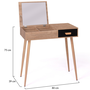 Voir la diapositive 6 : ID MARKET Coiffeuse scandinave LISA miroir rabattable hêtre et noir