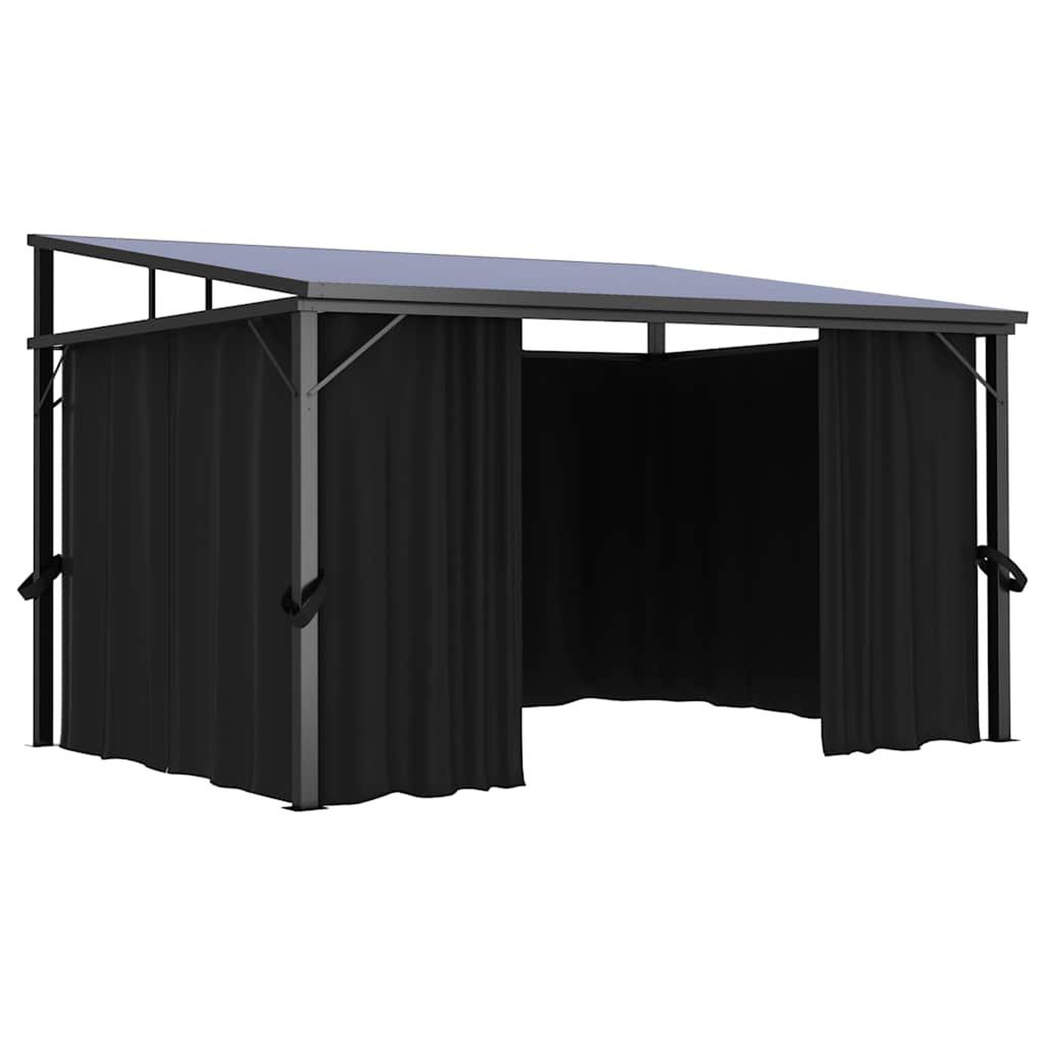 Voir la diapositive 5 : VIDAXL Belvedere avec rideau 405x294x244 cm anthracite