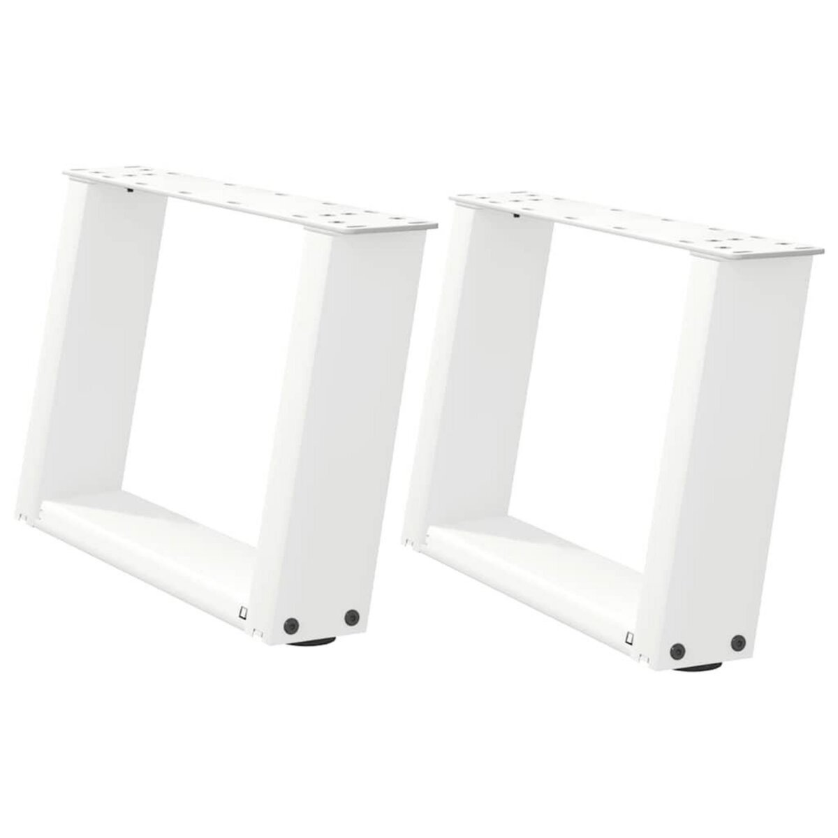VIDAXL Pieds de table basse forme de U 2 pcs blanc 50x(30-31) cm acier