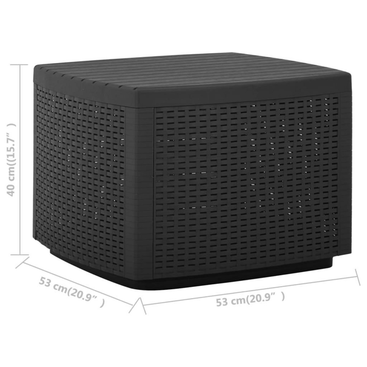 VIDAXL Table de jardin Gris 53x53x40 cm Plastique