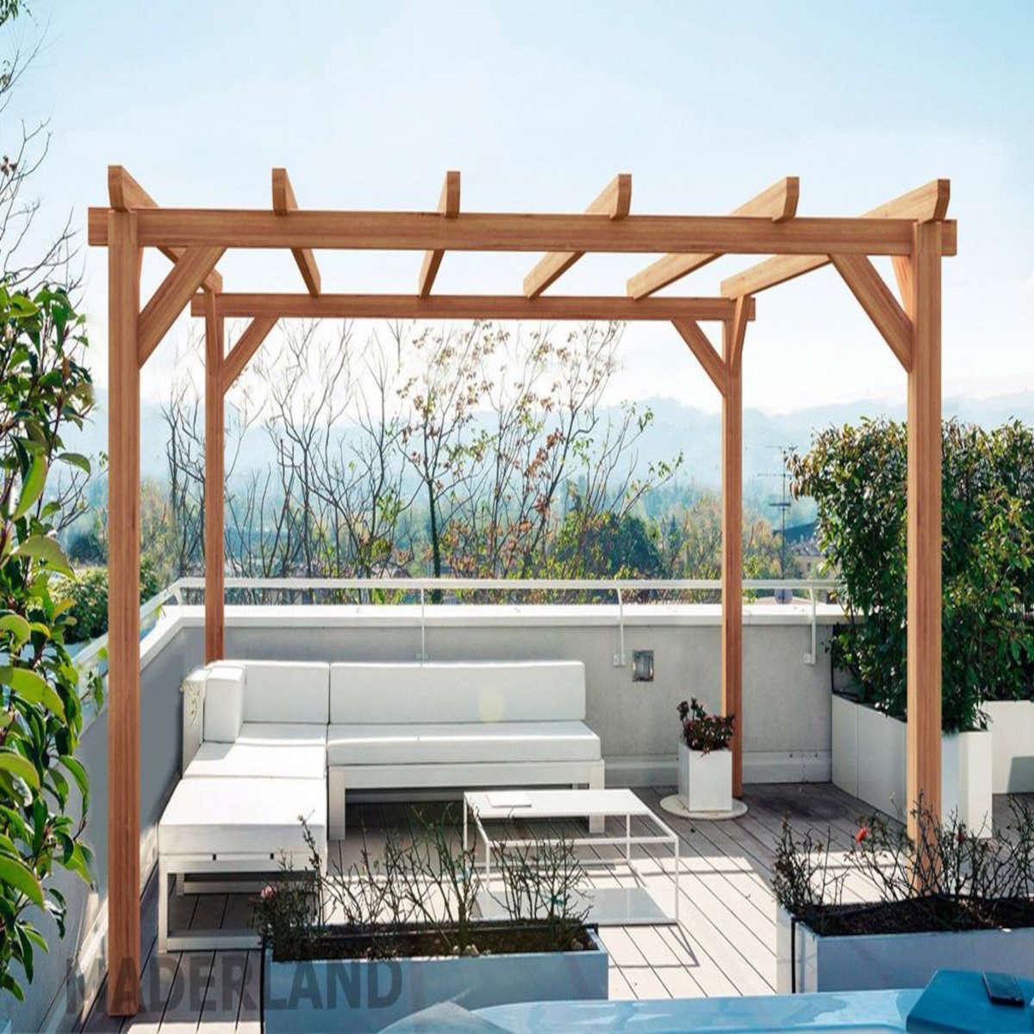 JARDIDECO Pergola en bois lamellé-collé villeurbanne 500 x 300 cm - maderland