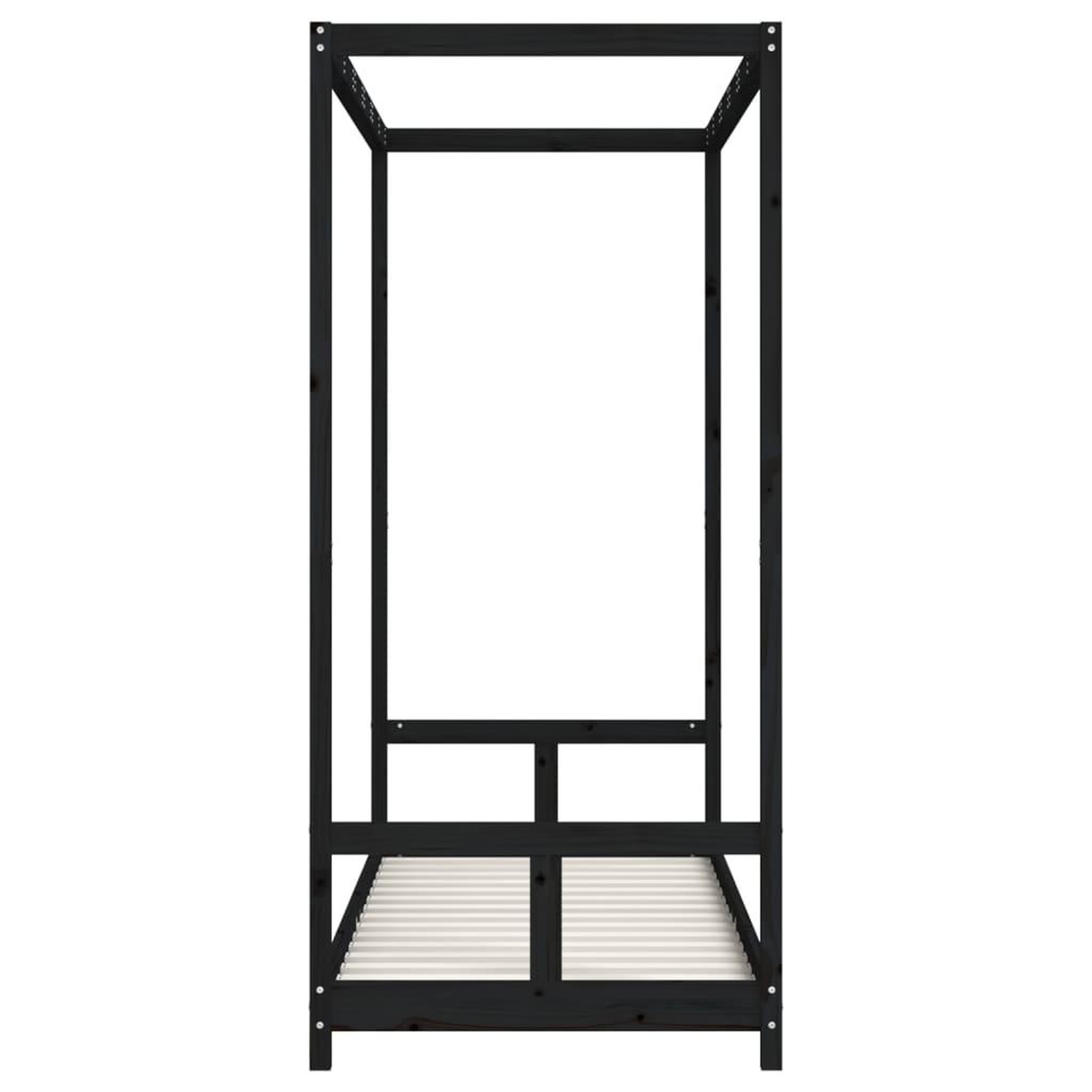 Voir la diapositive 5 : VIDAXL Cadre de lit pour enfants noir 80x200 cm bois de pin massif