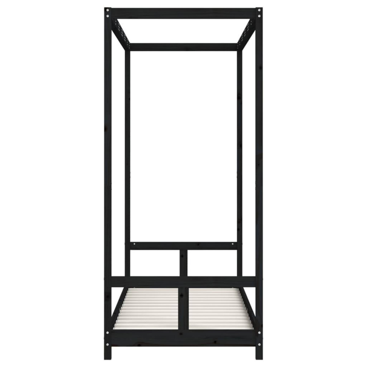 VIDAXL Cadre de lit pour enfants noir 80x200 cm bois de pin massif