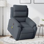 VIDAXL Fauteuil inclinable de massage electrique gris fonce velours