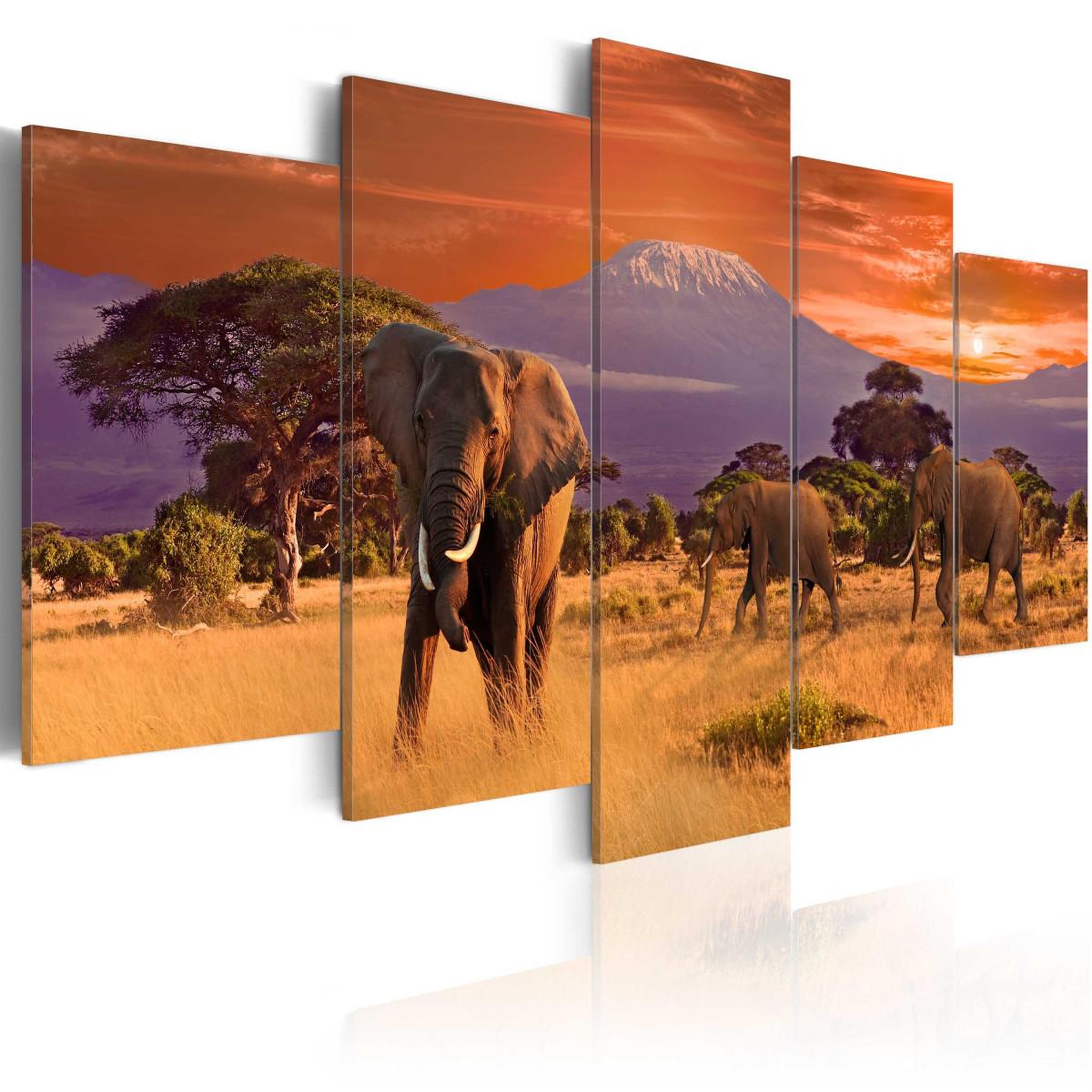Voir la diapositive 1 : Paris Prix Tableau Imprimé  Afrique : éléphants