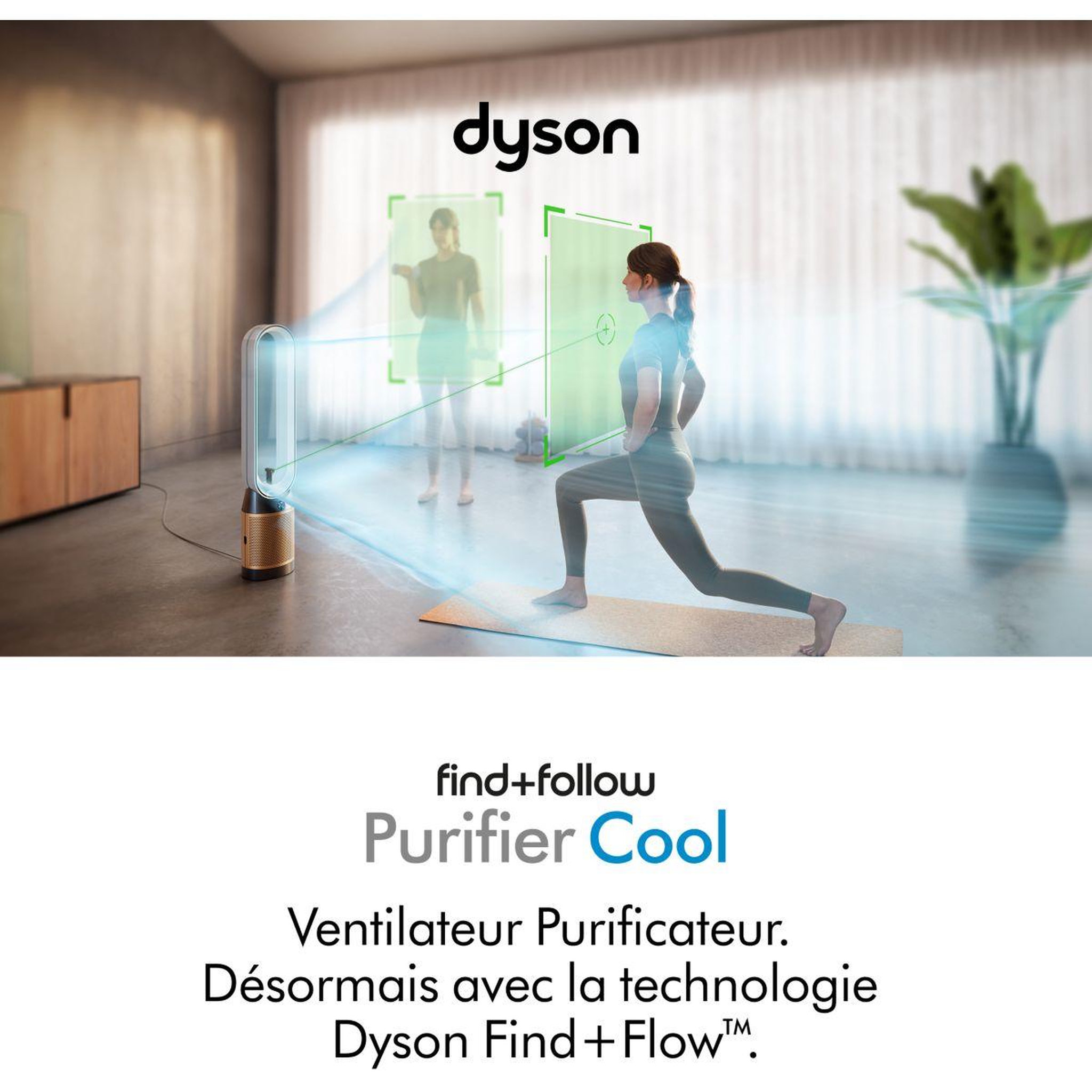 Voir la diapositive 2 : Dyson Purificateur d'air, ventilateur find+flow tp14