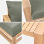 Voir la diapositive 6 : SWEEEK Salon de jardin en bois d'acacia 5 places - Mendoza - Canapé, fauteuils et table basse en acacia, 6 éléments modulables, design