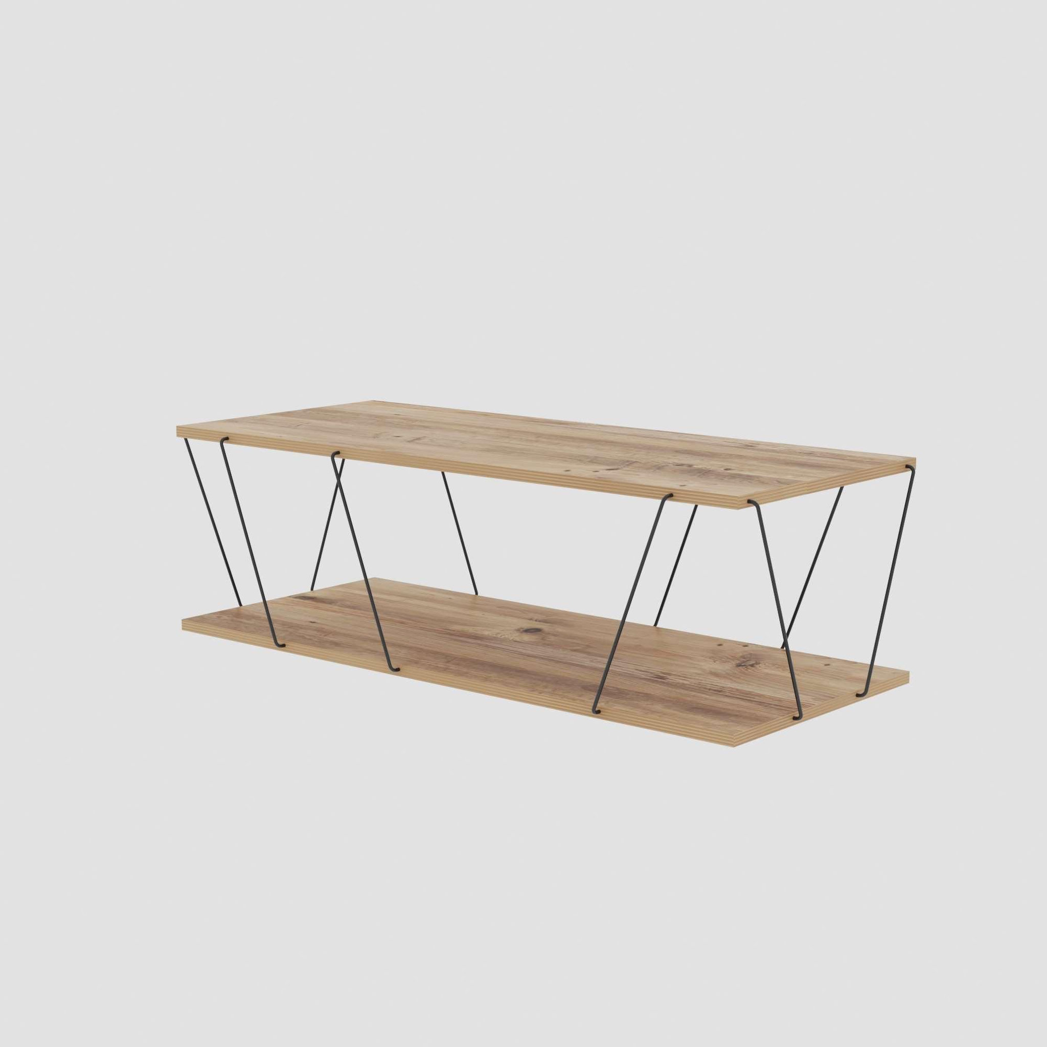 Voir la diapositive 4 : Habitat et Jardin Table basse en bois  zisino  - 120 x 50 x 30 cm - marron