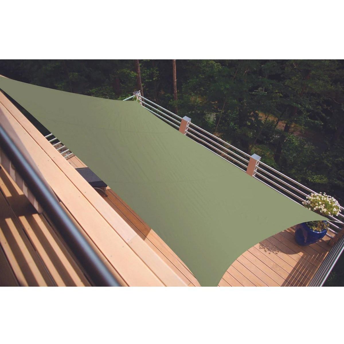 Jardiline Voile d'ombrage rectangulaire SERENITY - 4,20 x 3,00 m - Kaki - Jardiline