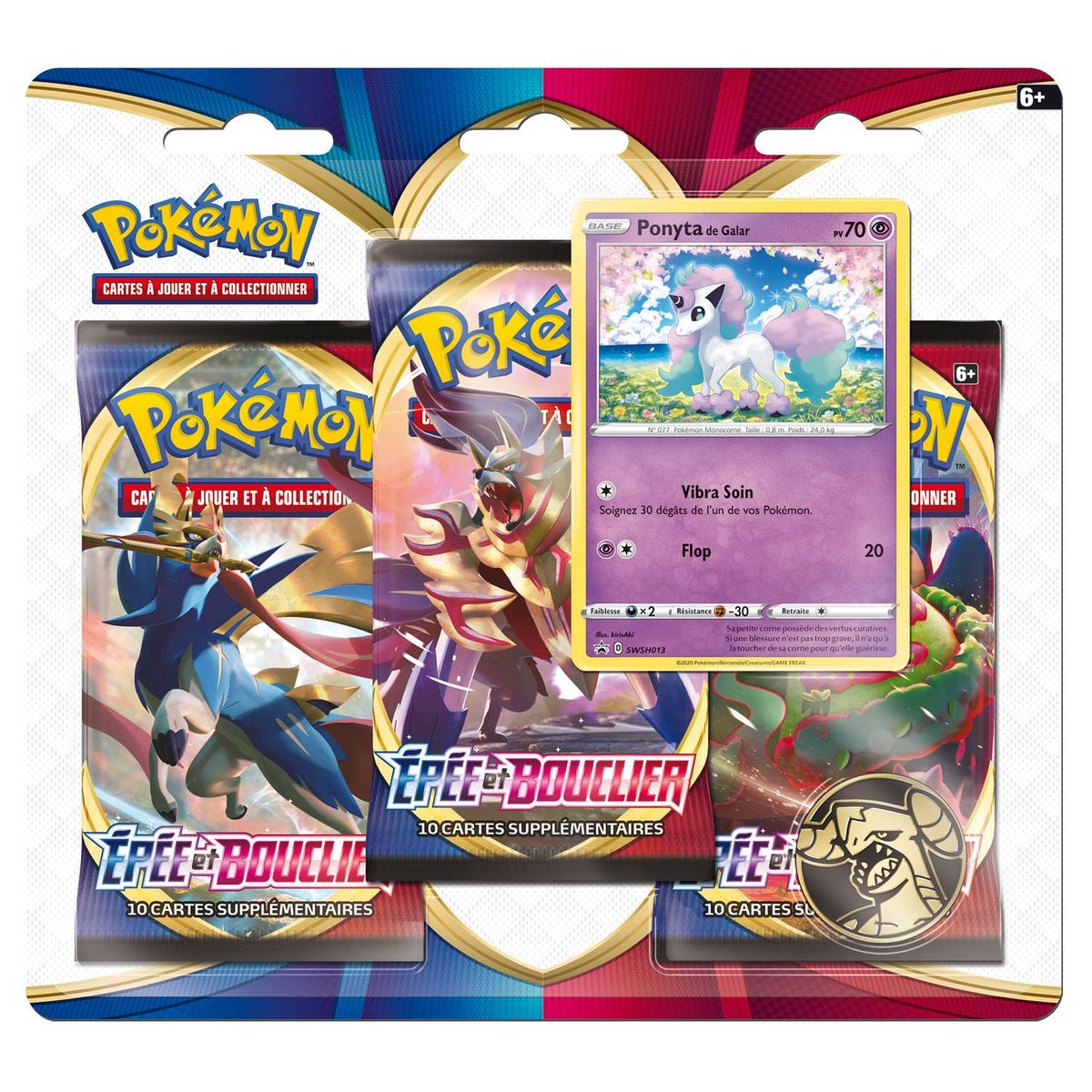 ASMODEE  Pack 3 booster Pokemon - Epée et bouclier