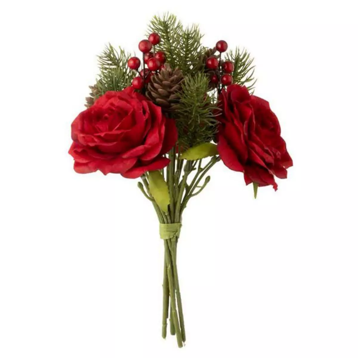 Paris Prix Bouquet de Fleurs Artificielles  Roses  28cm Rouge