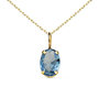 Voir la diapositive 1 : L'ATELIER D'AZUR Collier - Pendentif Or Jaune 18 Carats 750/000 - Zirconium Bleu Topaze - Chaine Dorée