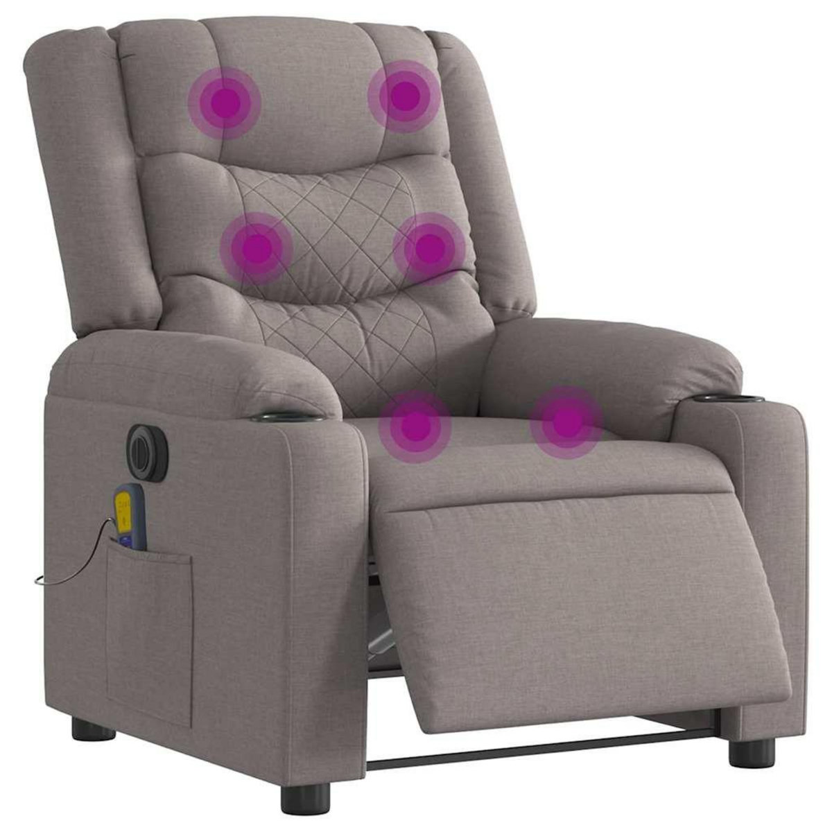 VIDAXL Fauteuil de massage inclinable electrique Taupe Tissu