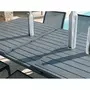 Jardiline Table rectangulaire extensible en aluminium aspect teck gris SANTORIN - 10 places - Jardiline