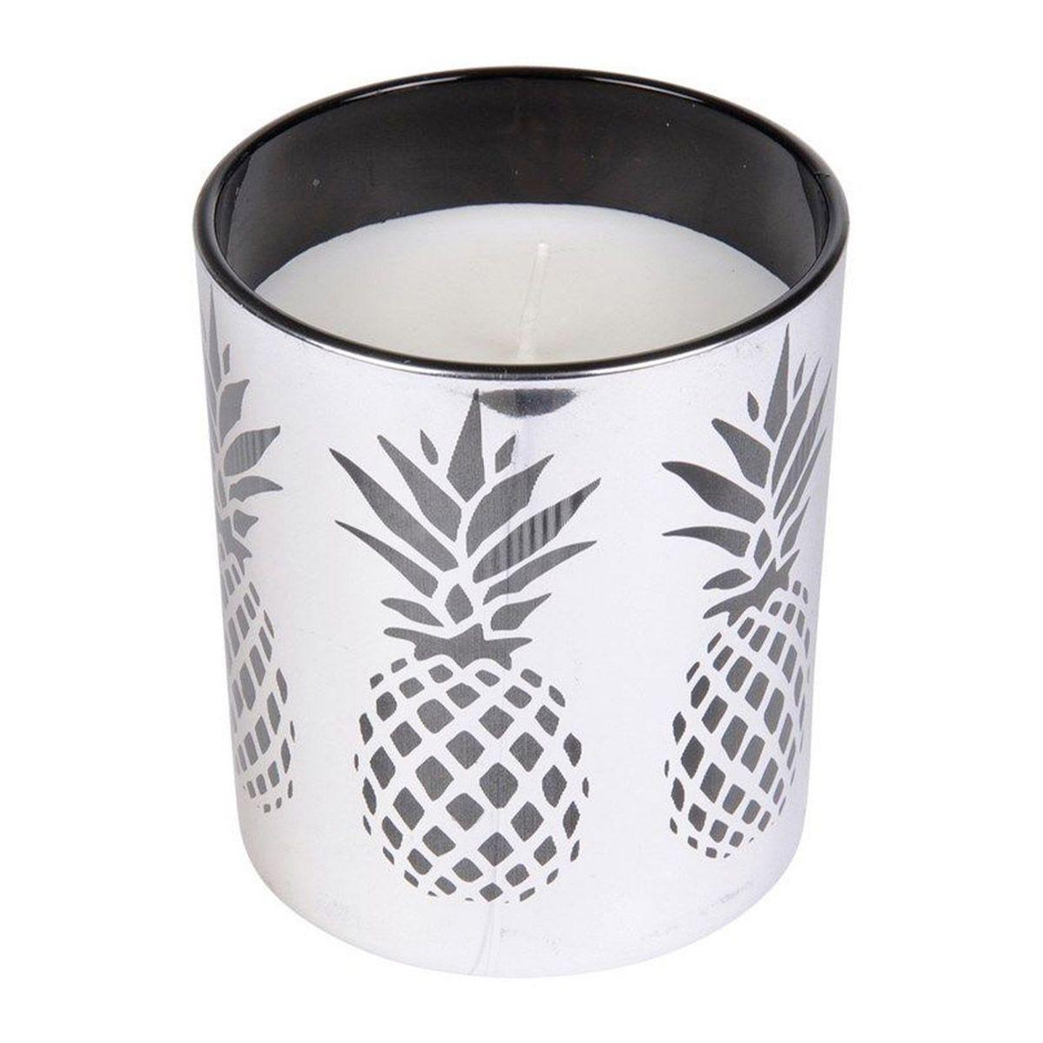 HOMEA Bougie parfumée déco en verre  élégant  10cm argent