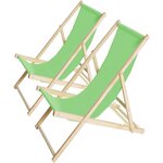 Habitat et Jardin Lot de 2 transats en bois  Chilienne  - 107 x 56.5 x 81 cm - Vert