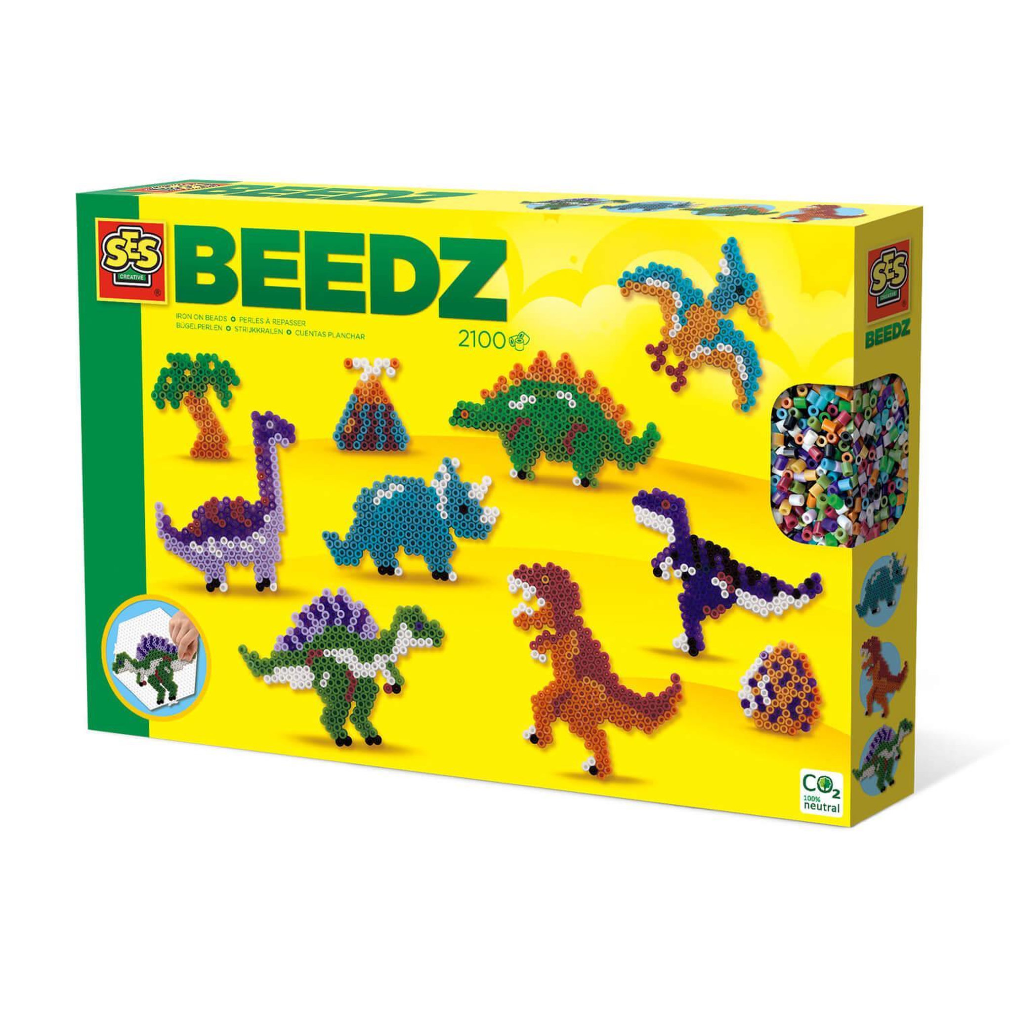 SES Creative Perles à repasser Beedz : Monde des dinos