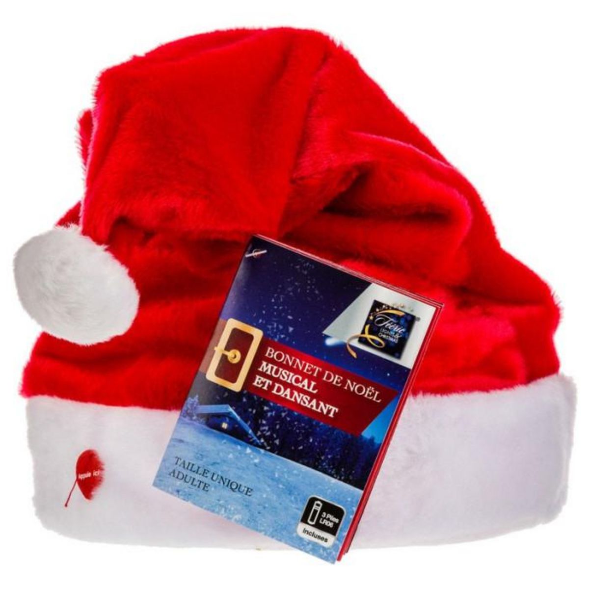 FEERIC LIGHT & CHRISTMAS Chapeau de Noël  Fun Mouvement  41cm Rouge