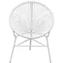 VIDAXL Chaise de jardin en corde forme de lune Resine tressee Blanc