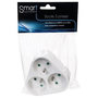 Voir la diapositive 2 : SMART SYSTEM Bloc Multiprise Mural  3 Prises  9cm Blanc