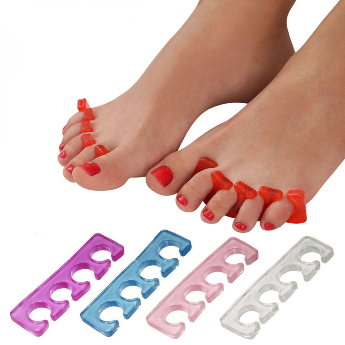 VIVEZEN Lot de 5 paires de séparateurs d'orteils en silicone