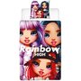 Rainbow Déco Fille - Parure de lit Enfant Rainbow High Faces - Housse de Couette 140x200 Taie 63x63 cm