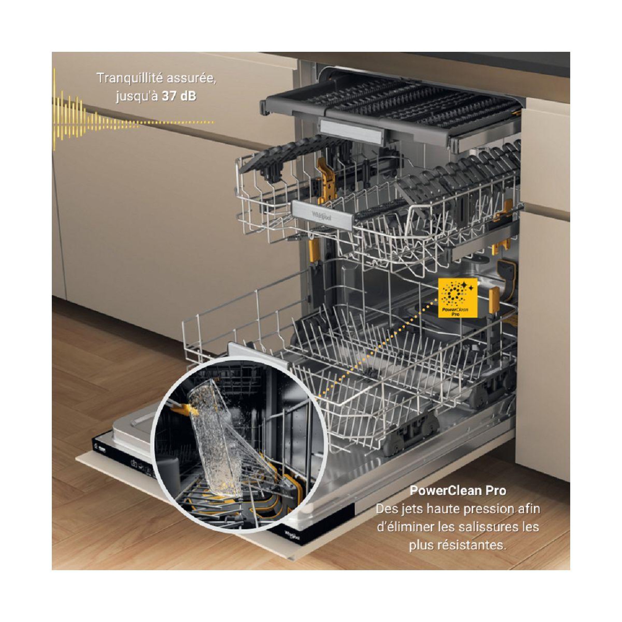 Voir la diapositive 2 : Whirlpool Lave vaisselle encastrable w7iht40ts maxispace