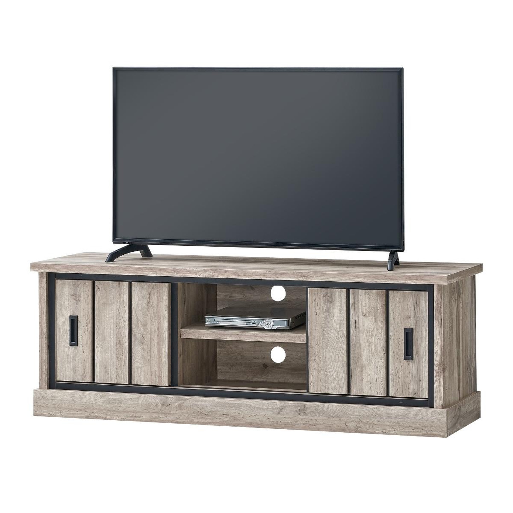 JLC KREATION Meuble tv 155cm chêne gris style industriel alicia