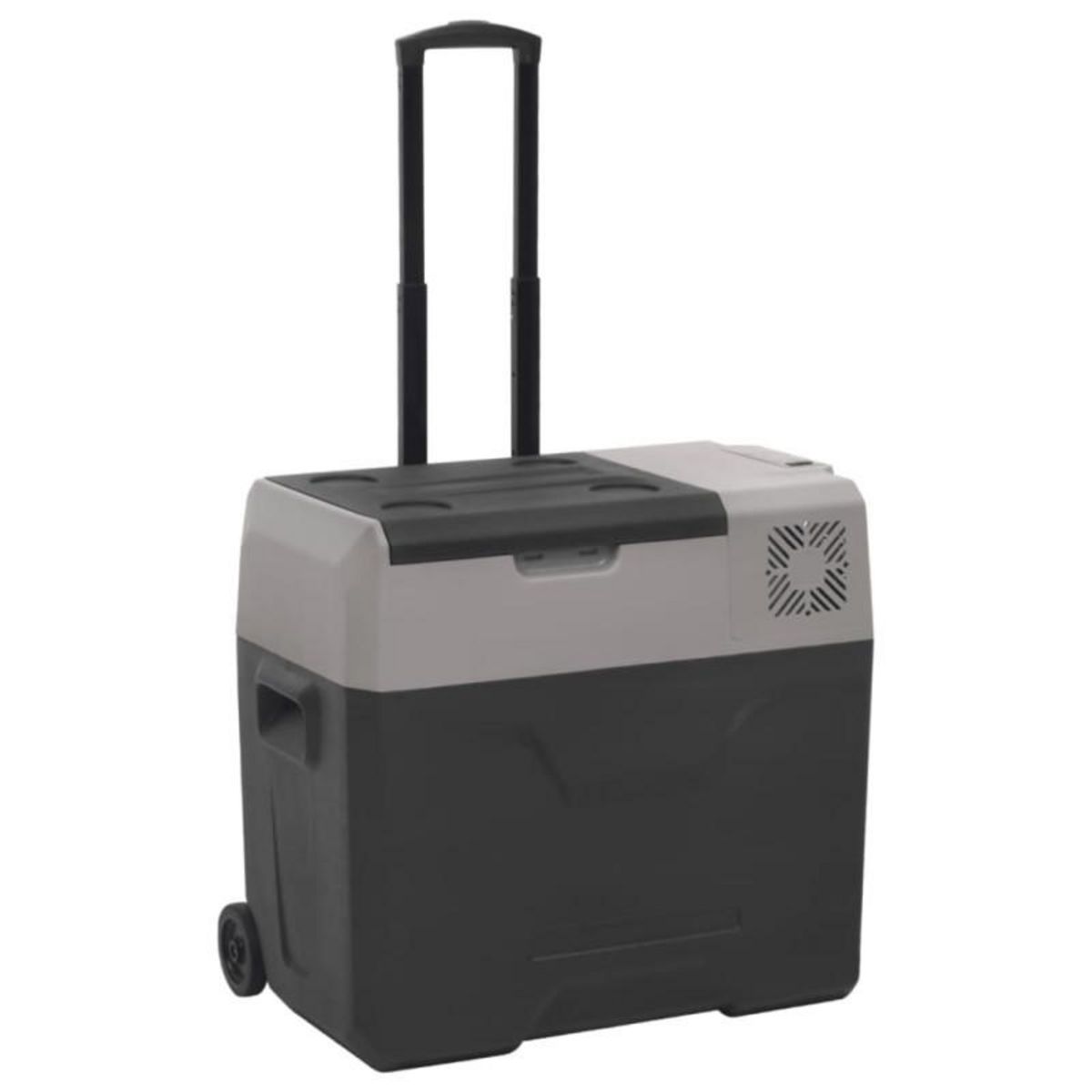 VIDAXL Glacière avec roue et adaptateur noir et gris 40L polypropylène