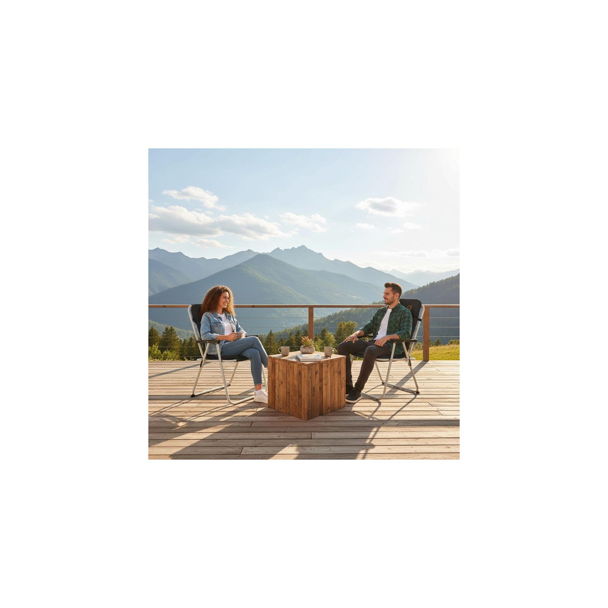 Voir la diapositive 3 : O'Camp Fauteuil piccolo de camping pliable - O'Camp - Noir - Dimensions : 57 x 55 x 80 cm