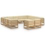 Voir la diapositive 2 : VIDAXL Salon de jardin 12 pcs avec coussins marron miel bois de pin