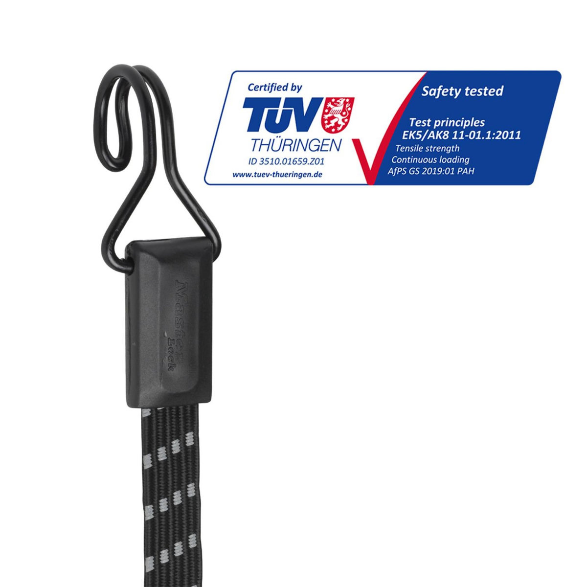 Master lock 3238EURDAT Sangle d'Arrimage avec Crochets et Cliquet Rétractable, Noir, 3m x 25mm Sangle, Pack de 2