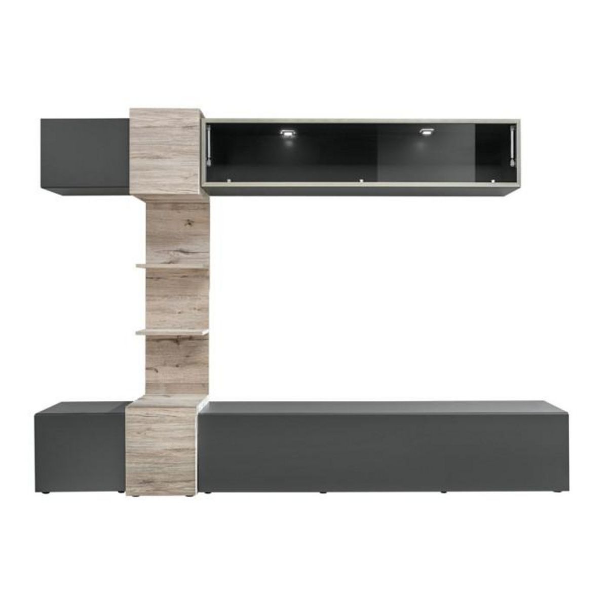 Paris Prix Ensemble Meuble TV  Rio  230cm Anthracite & Chêne