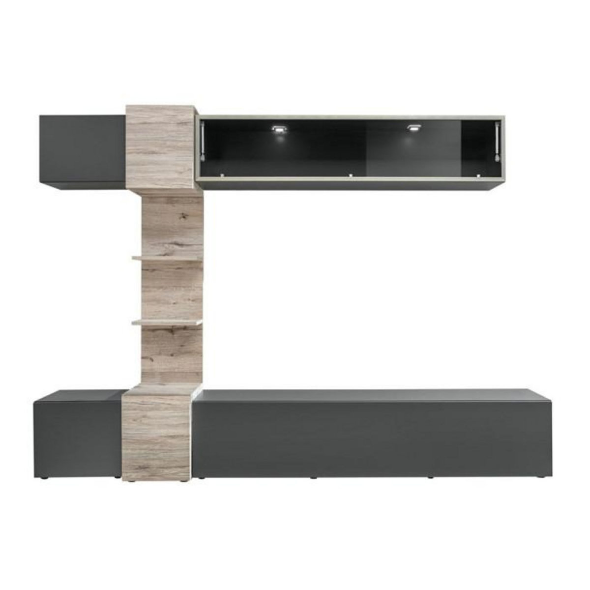 Paris Prix Ensemble Meuble TV  Rio  230cm Anthracite & Chêne