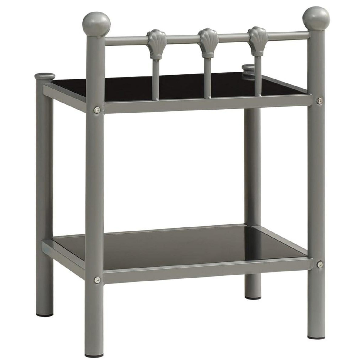 VIDAXL Tables de chevet 2 pcs Gris et noir Metal et verre
