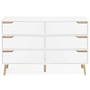 Voir la diapositive 3 : ID MARKET Commode 6 tiroirs HELSINKI 115 cm scandinave blanc