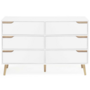 Voir la diapositive 3 : ID MARKET Commode 6 tiroirs HELSINKI 115 cm scandinave blanc