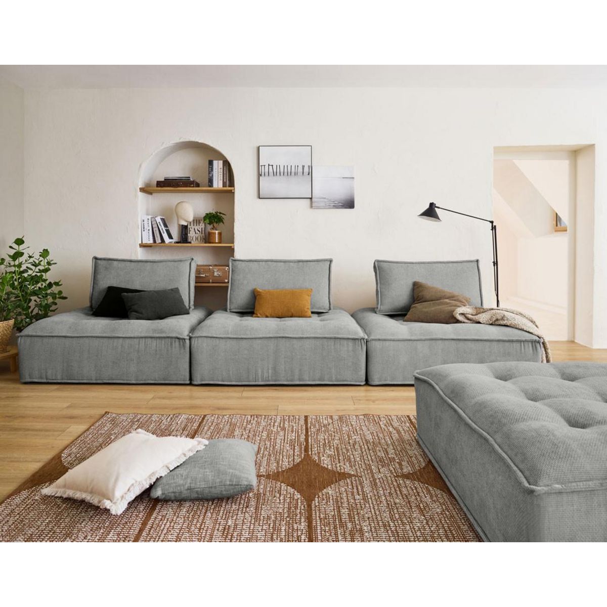 LISA DESIGN Marisol - pouf modulable - velours texturé