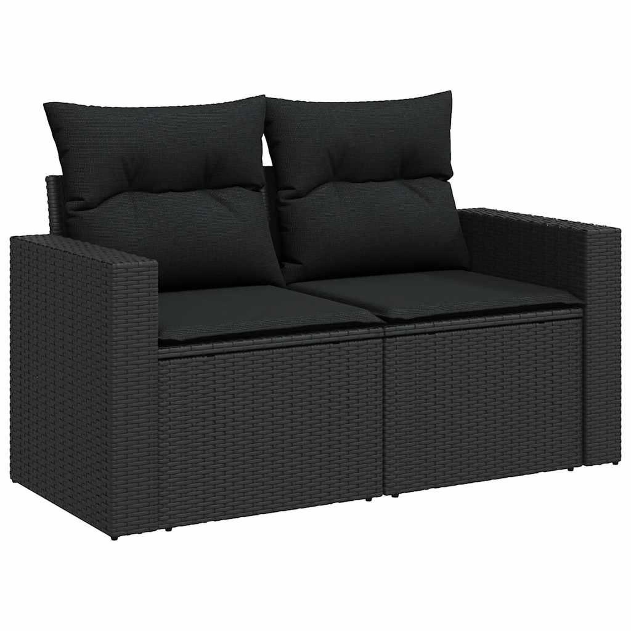 Voir la diapositive 3 : VIDAXL Salon de jardin 11 pcs avec coussins noir resine tressee